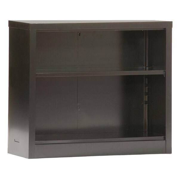 Sandusky 30 in. Black Metal 2-shelf Standard Bookcase with Adjustable Shelves