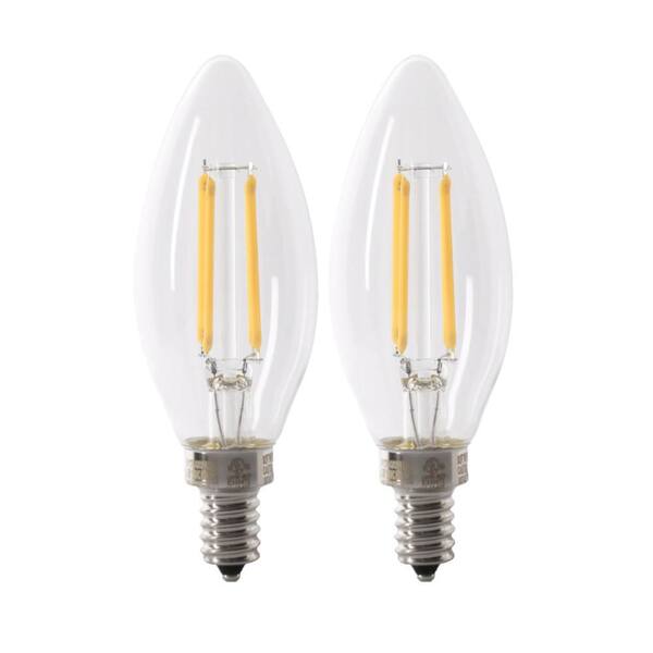 100 Pack Flicker Flame Mini Light Bulbs - Candelabra Base (E12) - 3W