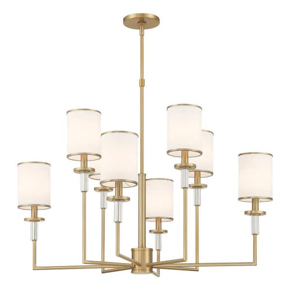 33.25 in. 8 Light Vibrant Gold Chandelier