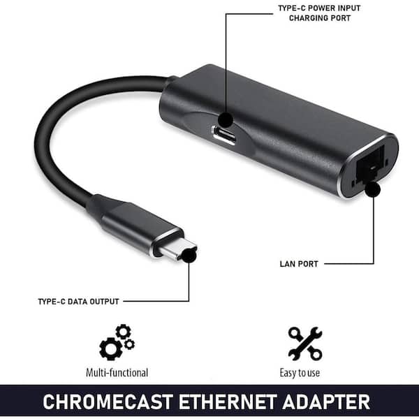 Wasserstein Ethernet LAN Network Adapter Compatible with Google Chromecast Google TV and Pixel Phones ChromeEthernetAdaptorUS - The Home Depot