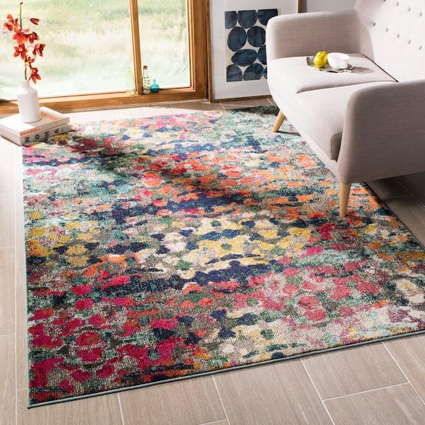 Monaco Green/Blue 7 ft. x 7 ft. Square Abstract Area Rug