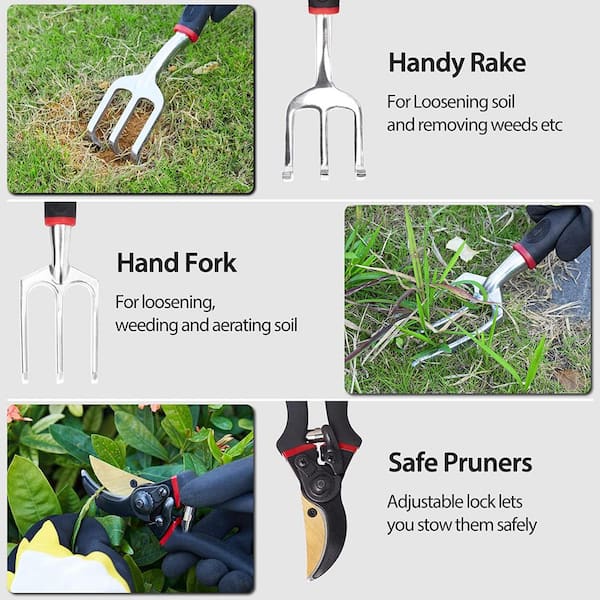 105-Piece Gardening Kit Including Garden Kneeling Pad Heavy-Duty Alumi