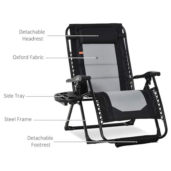 Siavonce Outdoor Folding Metal Tanning Lawn Chair with 5
