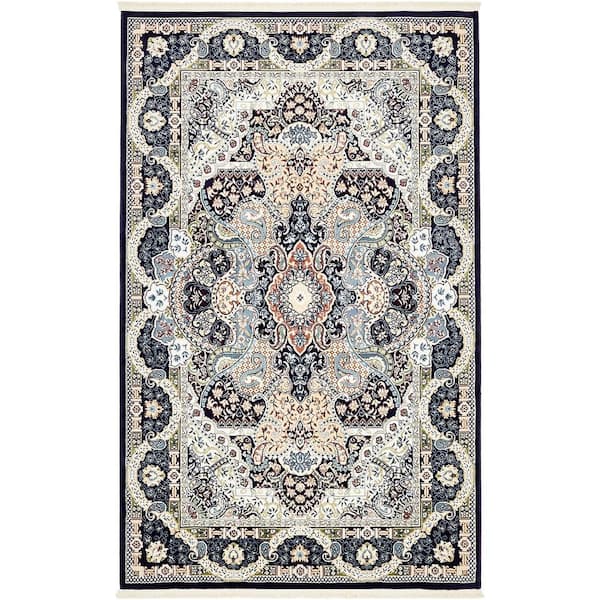 Unique Loom Narenj Glasgow Navy Blue 5' 0 x 8' 0 Area Rug