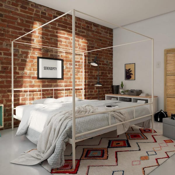 Marion White King Size Canopy Bed
