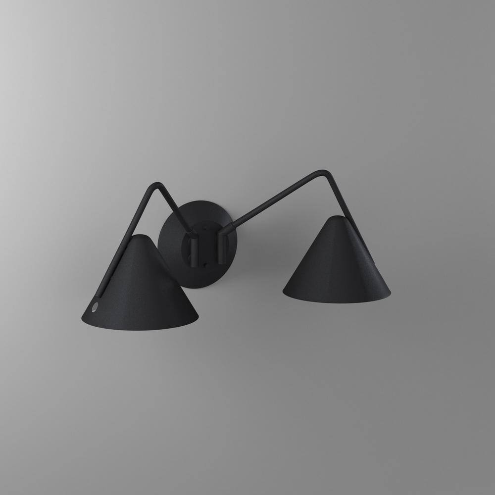 Zag Matte Black Textured LED Wall Sconce Dimmable 16W