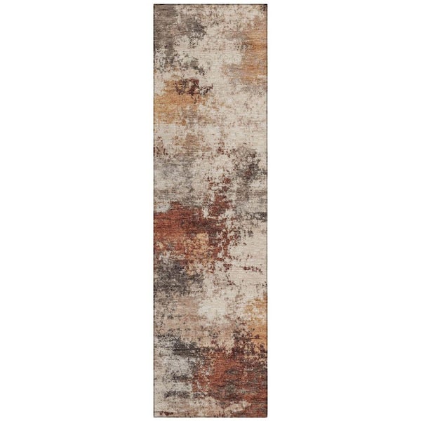 Chantille Machine Washable Indoor/Outdoor Abstract ACN2064 Paprika 2 ft. 3 in. x 7 ft. 6 in. Runner Rug
