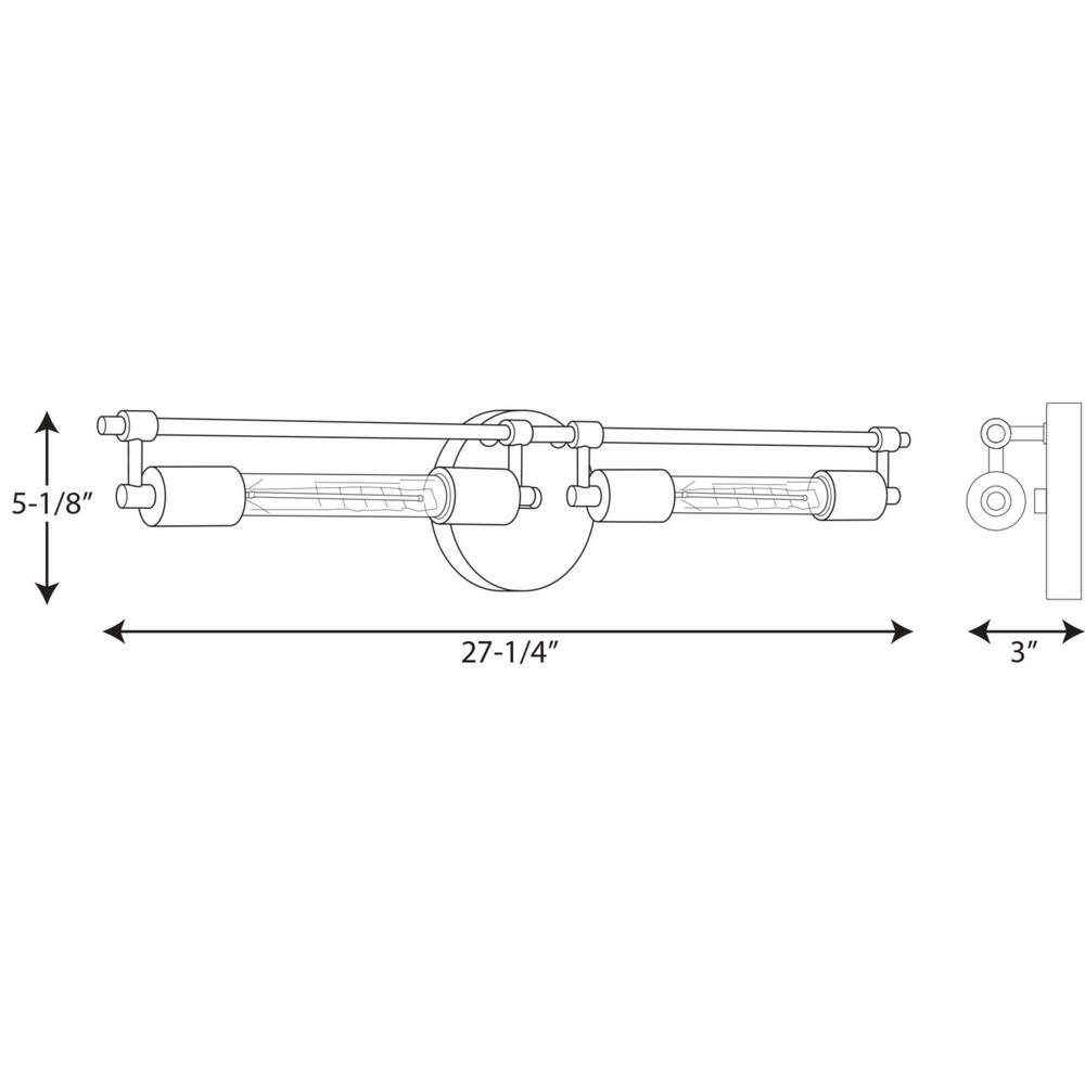 Nickel 27-Inch Industrial Two-Light Bath Vanity Fixture
