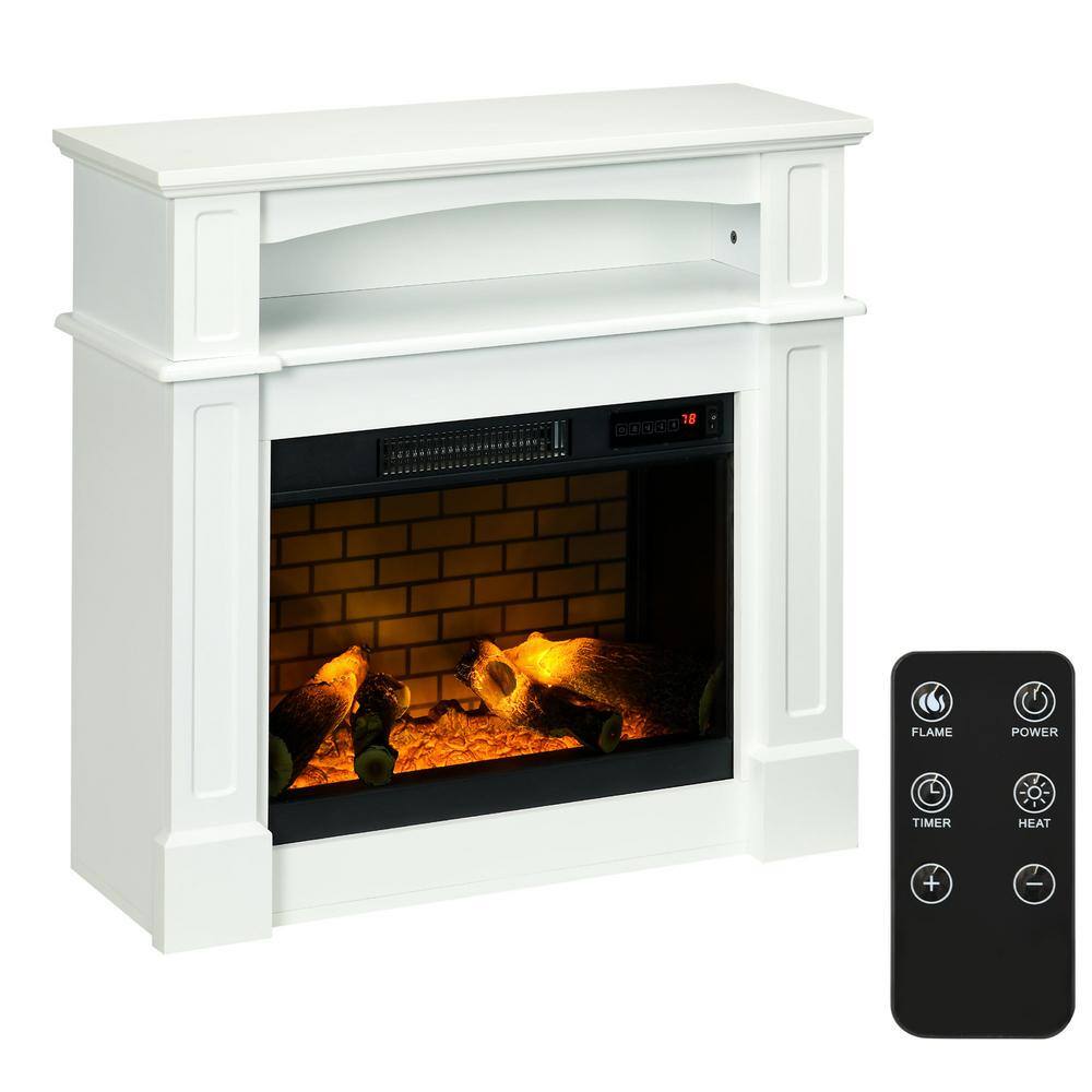 32 in. Electric Cabinet Infrared Space Heater, Shelf and Remote Control, Co