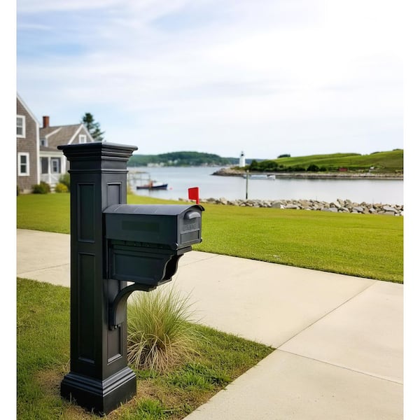Liberty Decorative Polyethylene Mailbox Post, Black