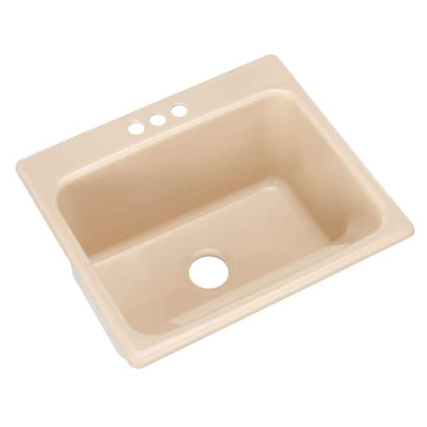 Thermocast Kensington Drop-In Acrylic 25 in. 3-Hole Single Bowl Utility Sink in Candle Lyte
