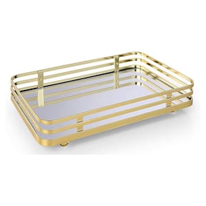 gold tray for dresser Mirrored Perfume Tray, Decorative Vanity Tray for Display, Perfume, Je main image 1