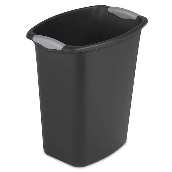 Sterilite 3 Gal. Open Plastic Wastebasket Trash Can, Black (6-Pack)