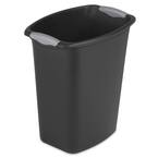 3 Gal. Open Plastic Wastebasket Trash Can, Black (6-Pack)