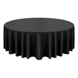 Black Round Tablecloths 10 Pack, 120 in. Dia. Stain-and Wrinkle-Resistant, Machine Washable Table Clothes, Solid