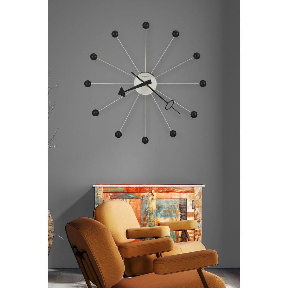 Oversized Black and Silver Analog Wall Clock