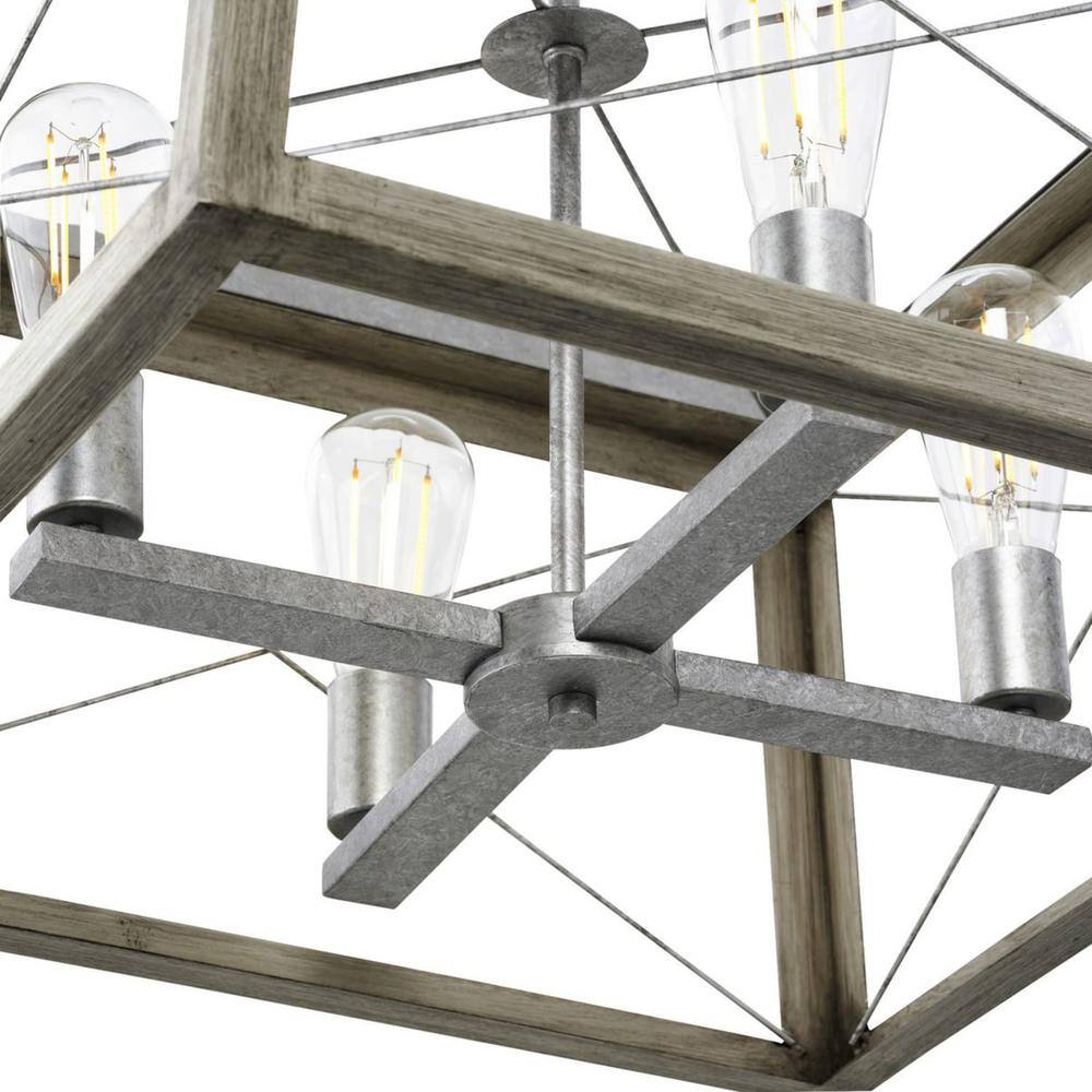 Briarwood Galvanized Finish Rectangular Rustic Chandelier
