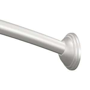 60 in. Decorative Curved Shower Rod in Brushed Nickel