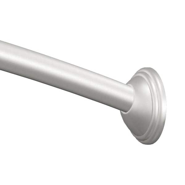 MOEN 60 in. Decorative Curved Shower Rod in Brushed Nickel