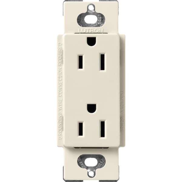 Lutron Claro 15 Amp Duplex Outlet, Pumice (SCR-15-PM)