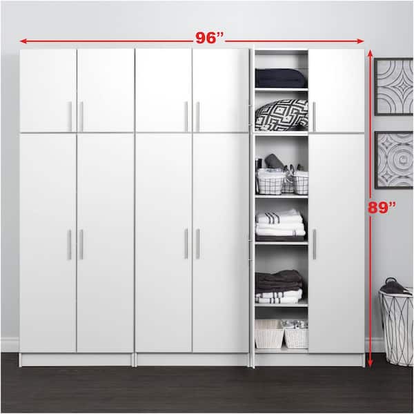 Prepac Elite White 89 in. H Garage Cabinets and Storage System