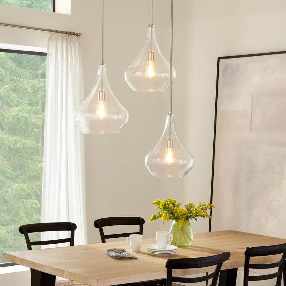 Mora Vintage Dome Pendant in Brushed Nickel with Glass Shade