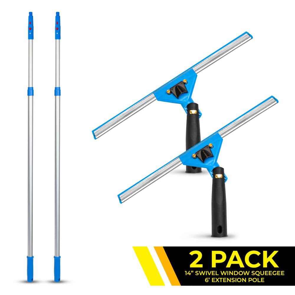 Pro Window Washing Kit with 14 in. Swivel Squeegee and 6 ft. Aluminum Telescoping Pole (2-Pack) price history on PriceWatchPro