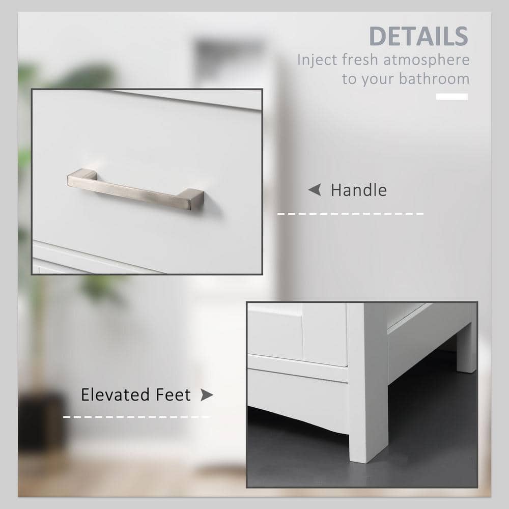 White Tall Freestanding Cabinet with Adjustable Shelving