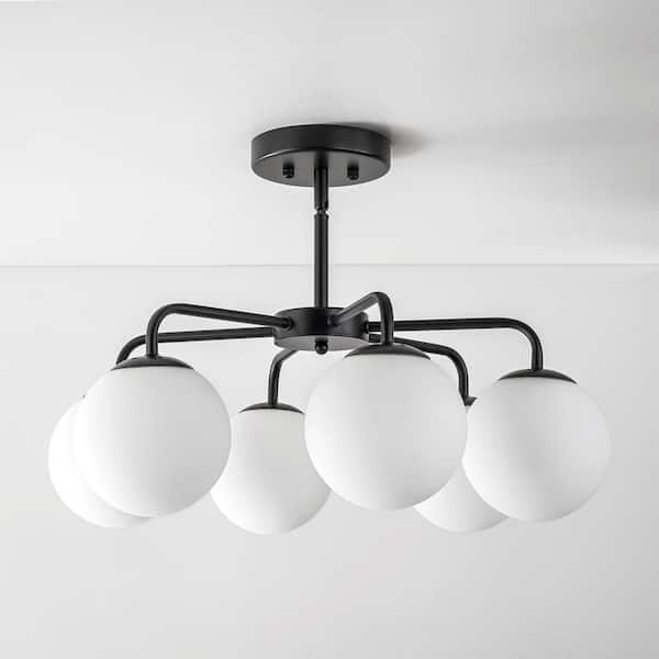 Frosted Bubble Linear Sputnik Semi Flush Mount