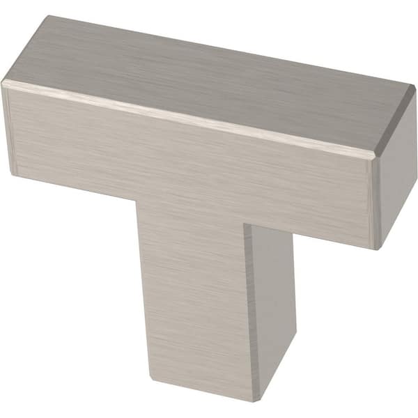 Franklin Brass Simple Modern Square 1-1/4 in. (32 mm) Modern Stainless Steel Cabinet Bar Knobs