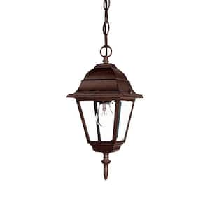 Builder's Choice Collection 1-Light Burled Walnut Outdoor Hanging Lantern