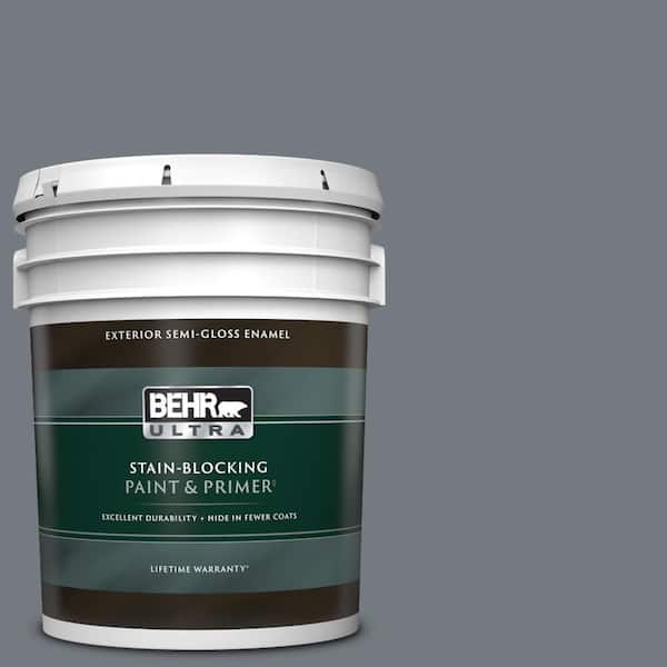 BEHR ULTRA 5 gal. #N510-5 Liquid Mercury color Semi-Gloss Enamel Exterior Paint & Primer