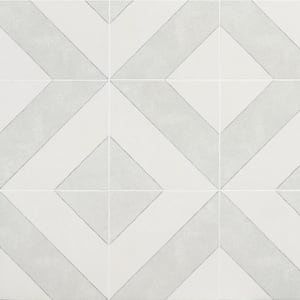 Anya Gray Diagonal Square 9 in. x 9 in. Glazed Porcelain Floor and Wall Tile (10.76 sq. ft./Case)