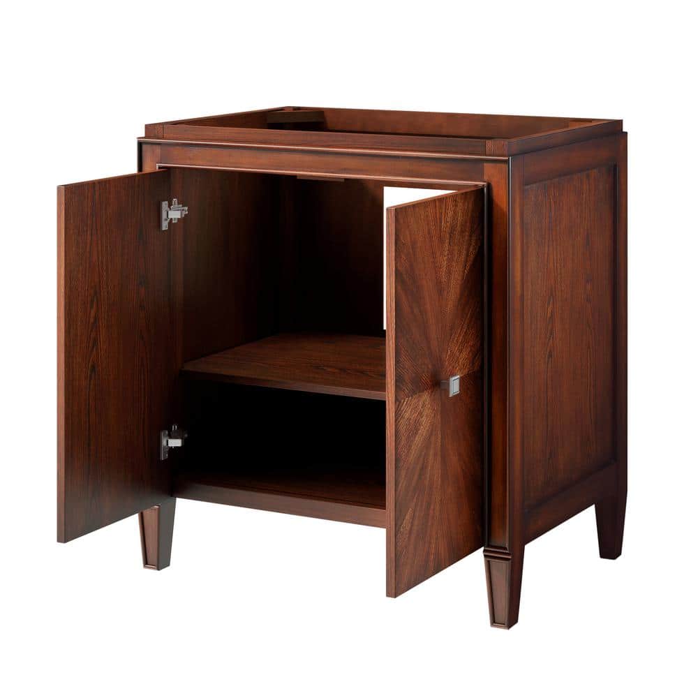 Brentwood 31" Walnut Wood Single Bathroom Vanity Base