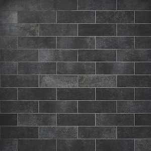 Thunderstruck Dark Gray 3.82 in. x 11.69 in. Matte Porcelain Floor and Wall Tile (6.13 sq. ft./Case)