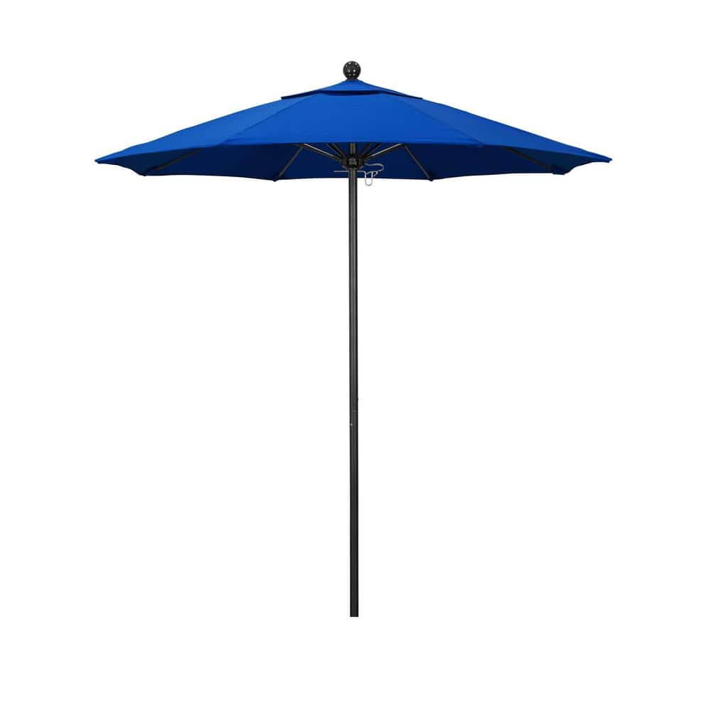 7.5 ft. Black Aluminum Commercial Market Patio Umbrella with Fiberglass Ribs and Push Lift in Royal Blue Olefin price history on PriceWatchPro