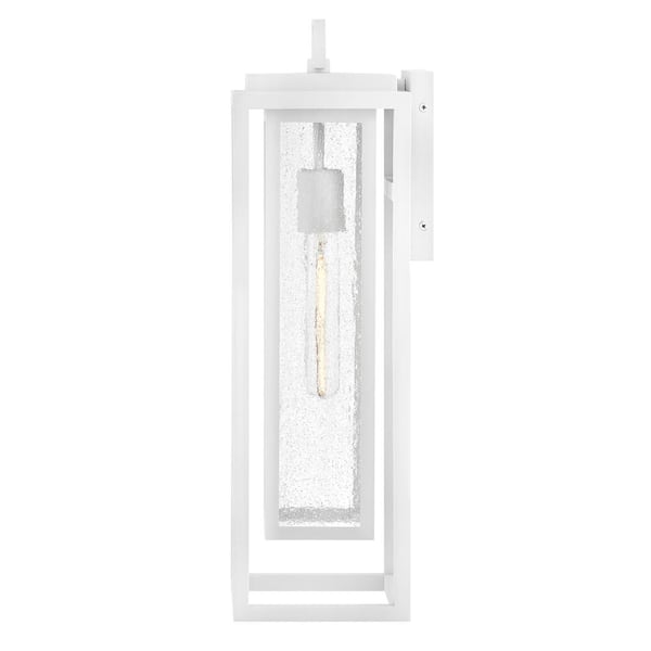 HINKLEY - Republic 1-Light Textured White Hardwired Outdoor Wall Lantern Sconce