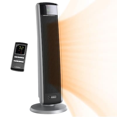 Tall Tower 1500-Watt Electric Ceramic Oscillating Space Heater with Digital Display and Remote Control