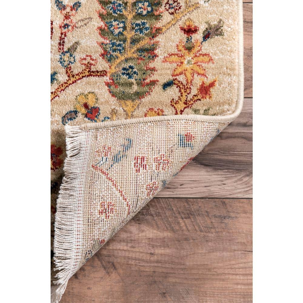 Olive Rectangular Synthetic Fringe Area Rug