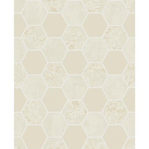Ceramica Cream Hexagon Tile Wallpaper Sample
