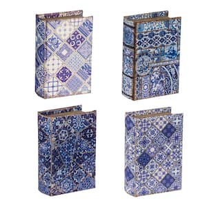 Blue/White Book Boxes (Set of 4)