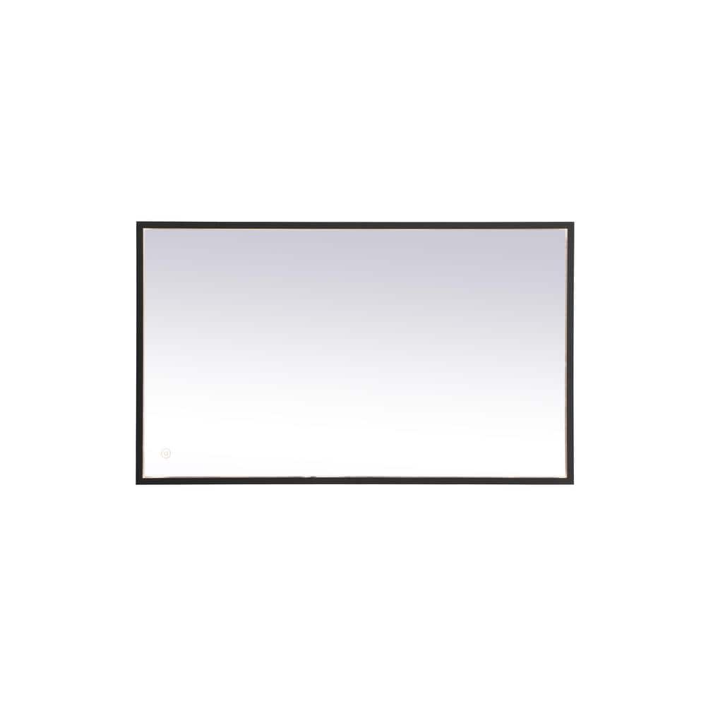 Timeless Home 24 in. W x 40 in. H Aluminum Black LED Mirror