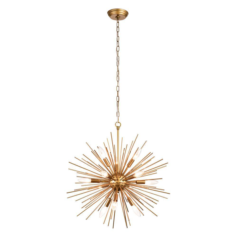 Valeria 24" Bronze and Crystal Sputnik Sphere Chandelier
