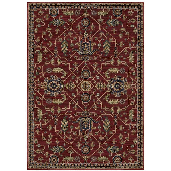 AVERLEY HOME Antonia Red 3 ft.10 in. x 5 ft. 5 in. Traditional Area Rug