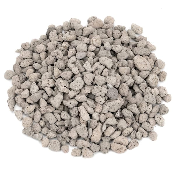 5 lb White Lava Rock Granules for Fire Pit, Fireplace, Gas Log Set and Landscaping, 0.8 in to 1.2 in