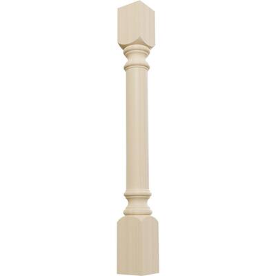 3-3/4 in. x 3-3/4 in. x 35-1/2 in. Unfinished Rubberwood Traditional Cabinet Column
