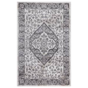 Jefferson Collection Pearl Heriz Ivory 3 ft. x 4 ft. Medallion Area Rug