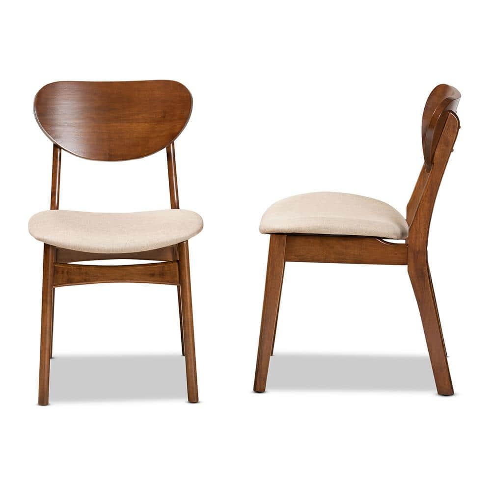 Katya Sand and Walnut Brown Dining Chair (Set of 2) -  Baxton Studio, 183-2P-11636-HD