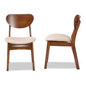 Katya Sand and Walnut Brown Dining Chair (Set of 2)
