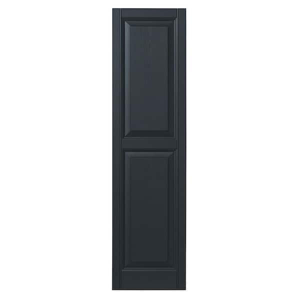 Ply Gem 12 in. x 59 in. Raised Panel Polypropylene Shutters Pair in Dark Spruce